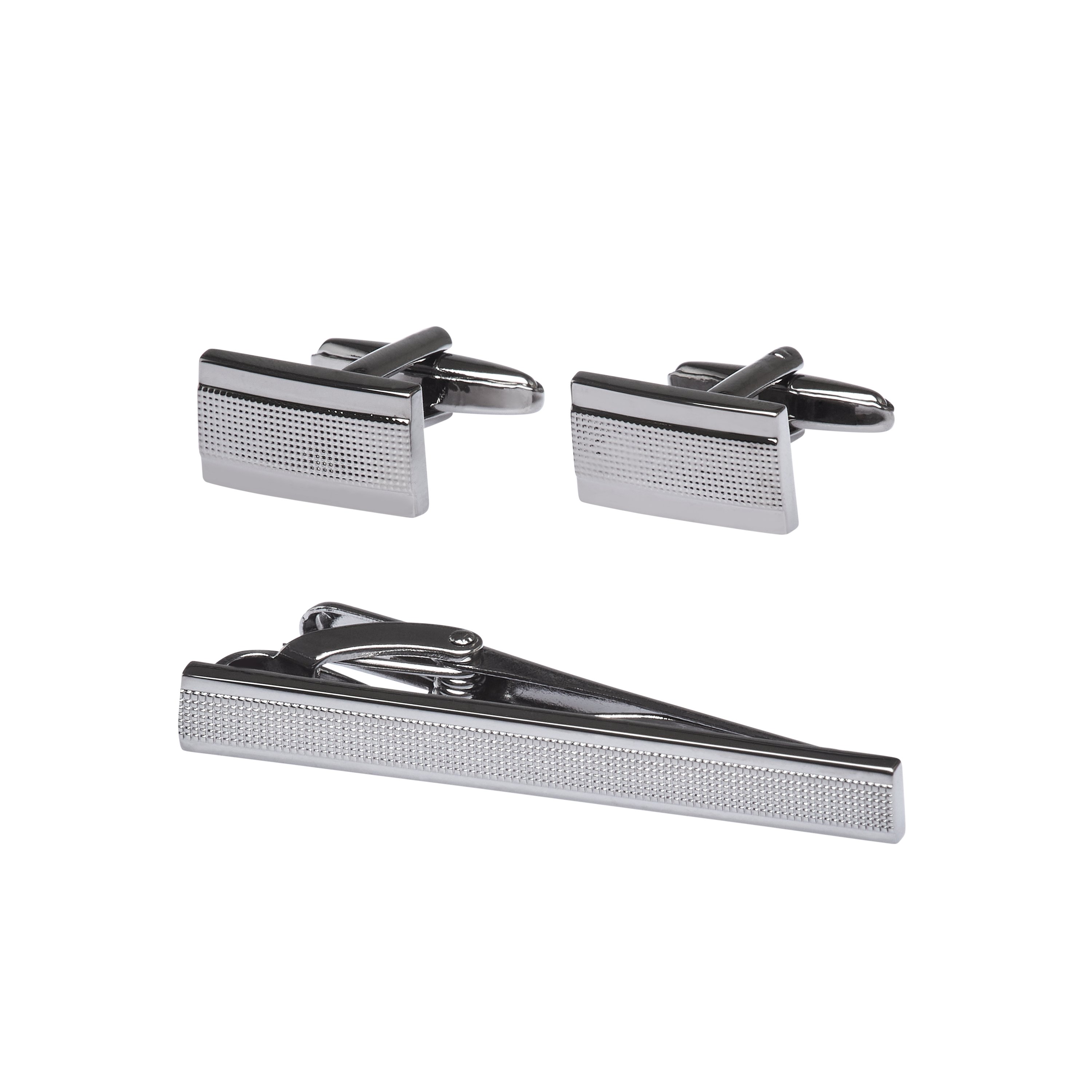 Gunmetal Cufflink & Tie Pin Set
