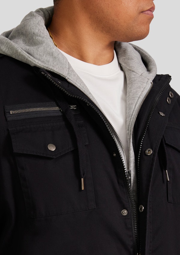 Black Reserve Hooded Jacket