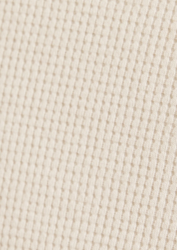 Waffle Hooded Long Sleeve Top