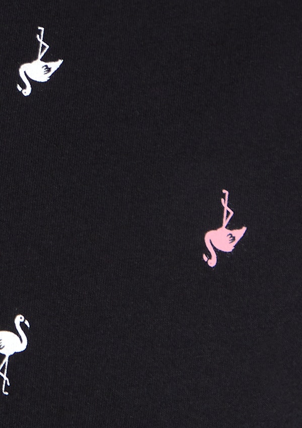 Black Flamingo Print Polo