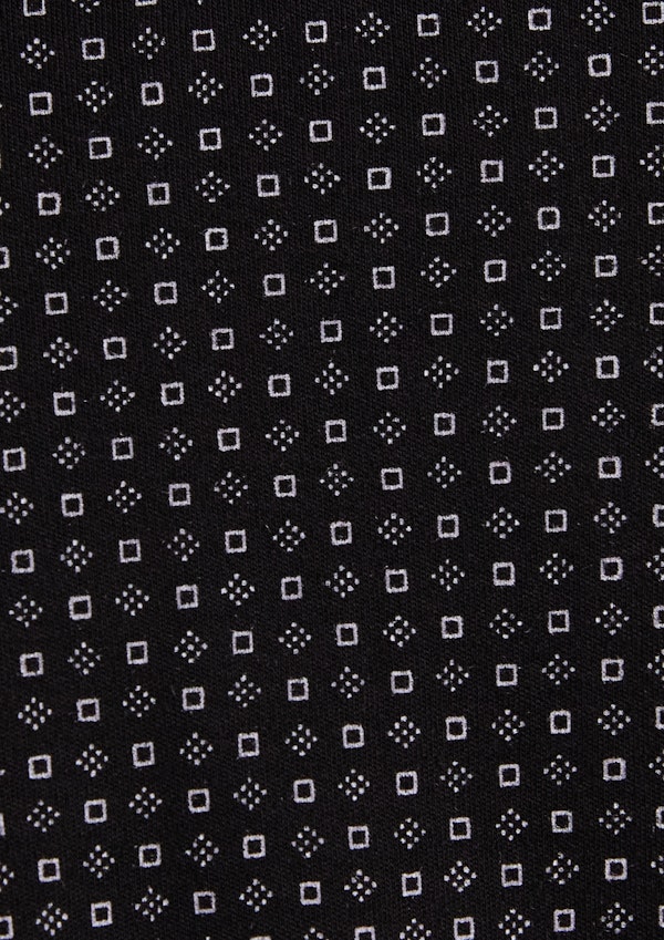 Black Bedford Print Polo