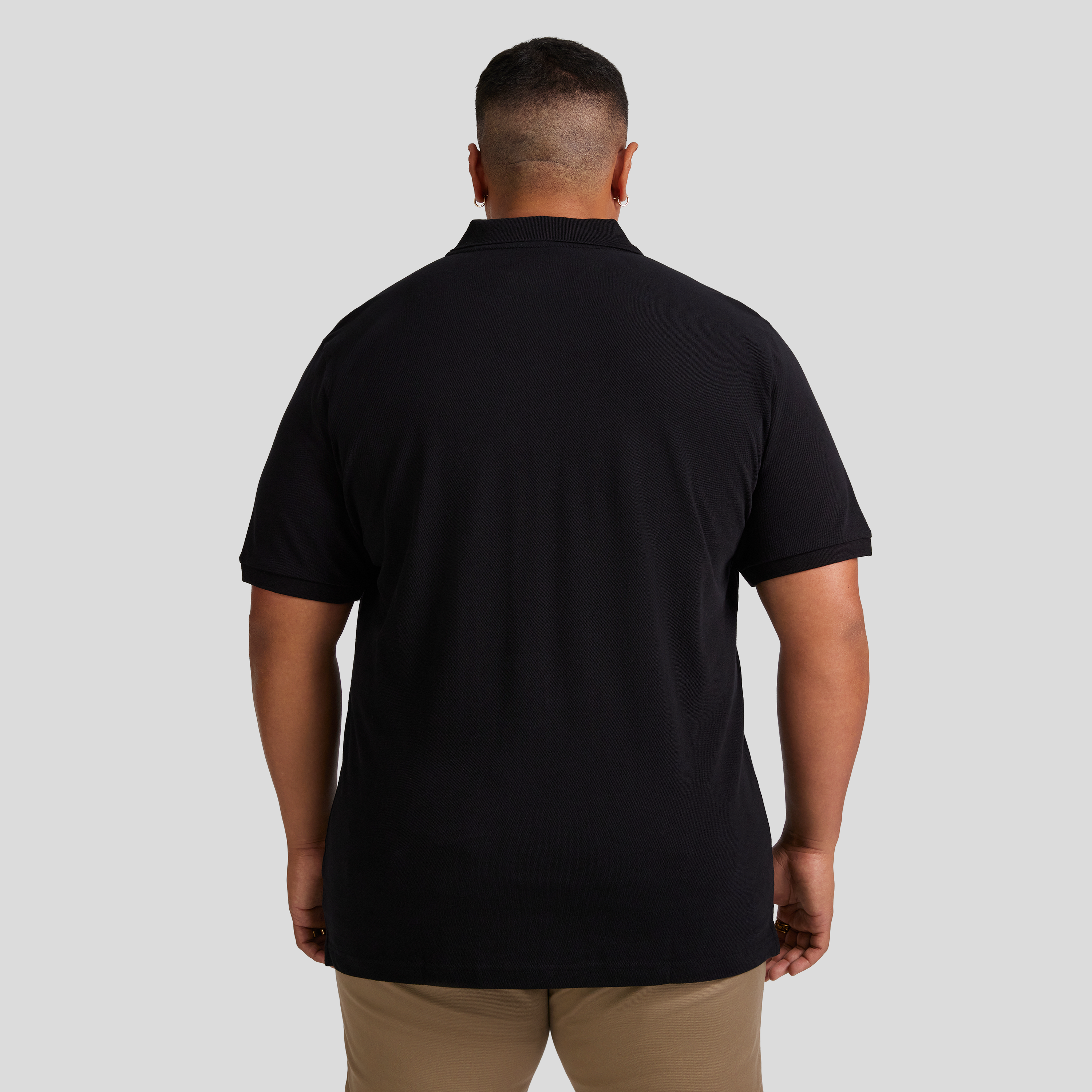 Black Plain Pique Polo