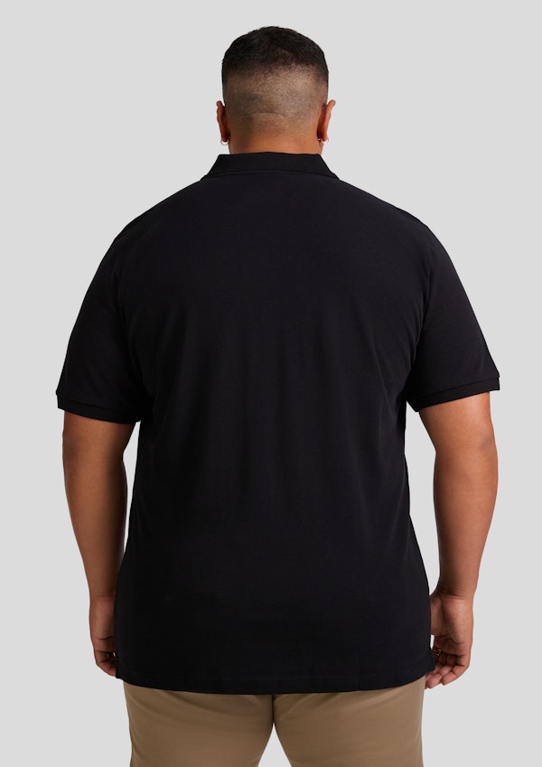 Black Plain Pique Polo