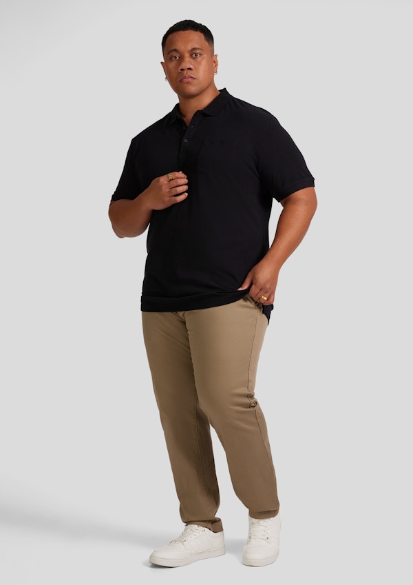 Black Plain Pique Polo