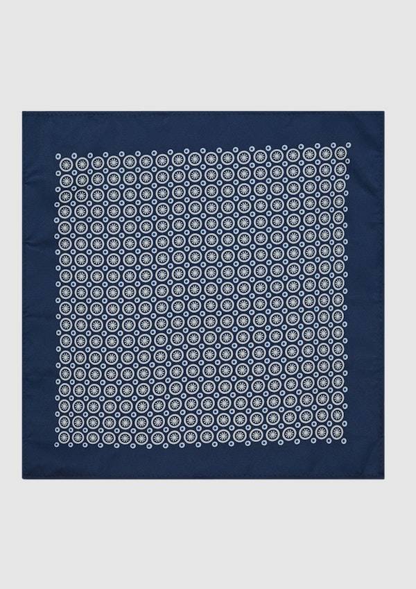 Navy Geo Tie & Pocket Square Set