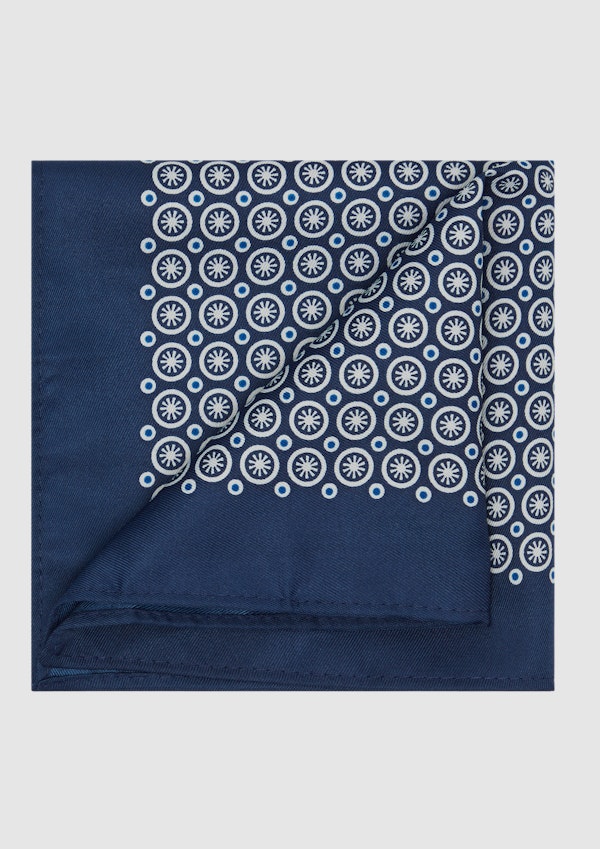 Navy Geo Tie & Pocket Square Set