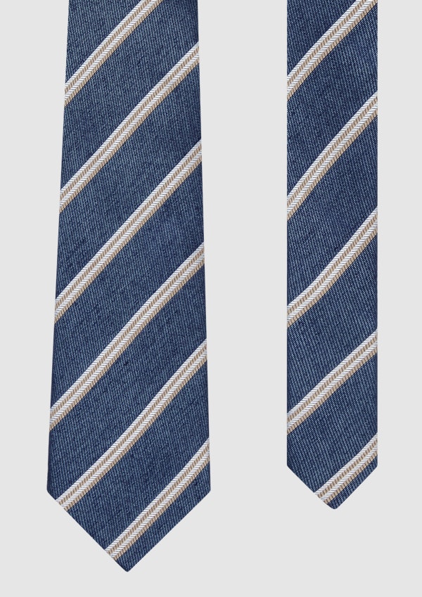 Slub Stripe Tie 7Cm