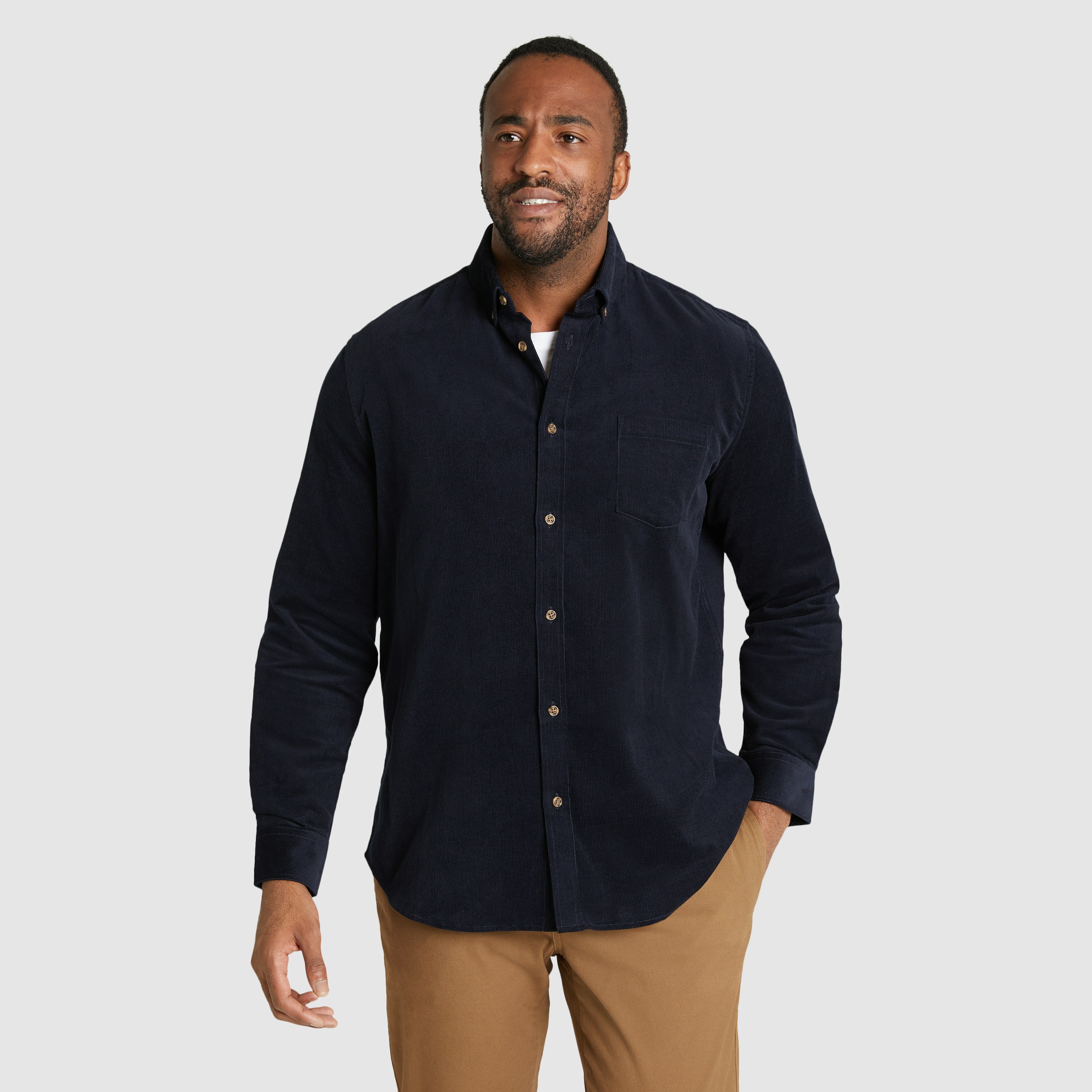 Navy Corduroy Shirt, Men's Tops