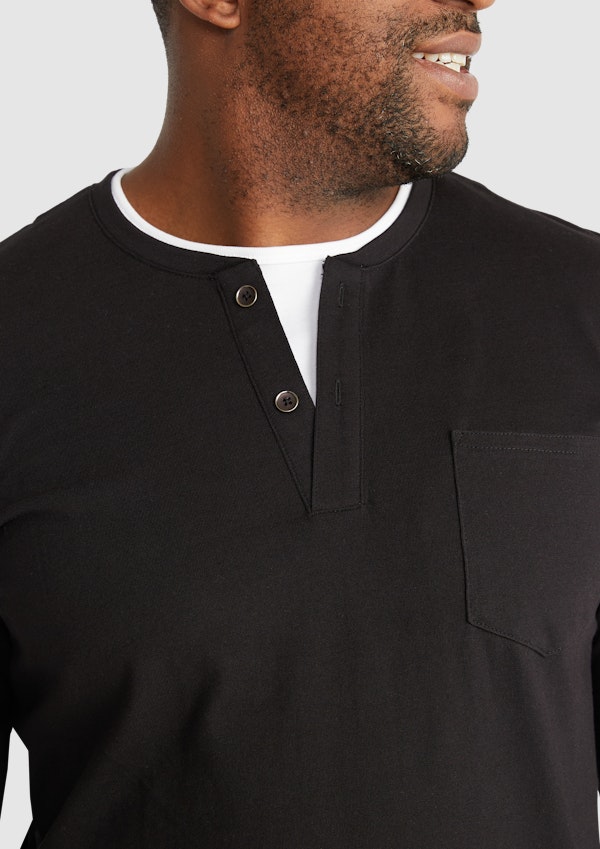 2For Henley Long Sleeve Top