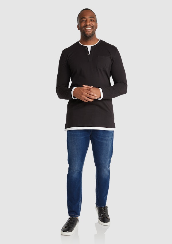 2For Henley Long Sleeve Top