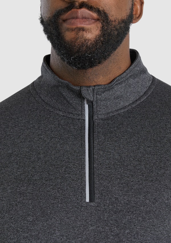 Charcoal Active Half Zip Long Sleeve Top