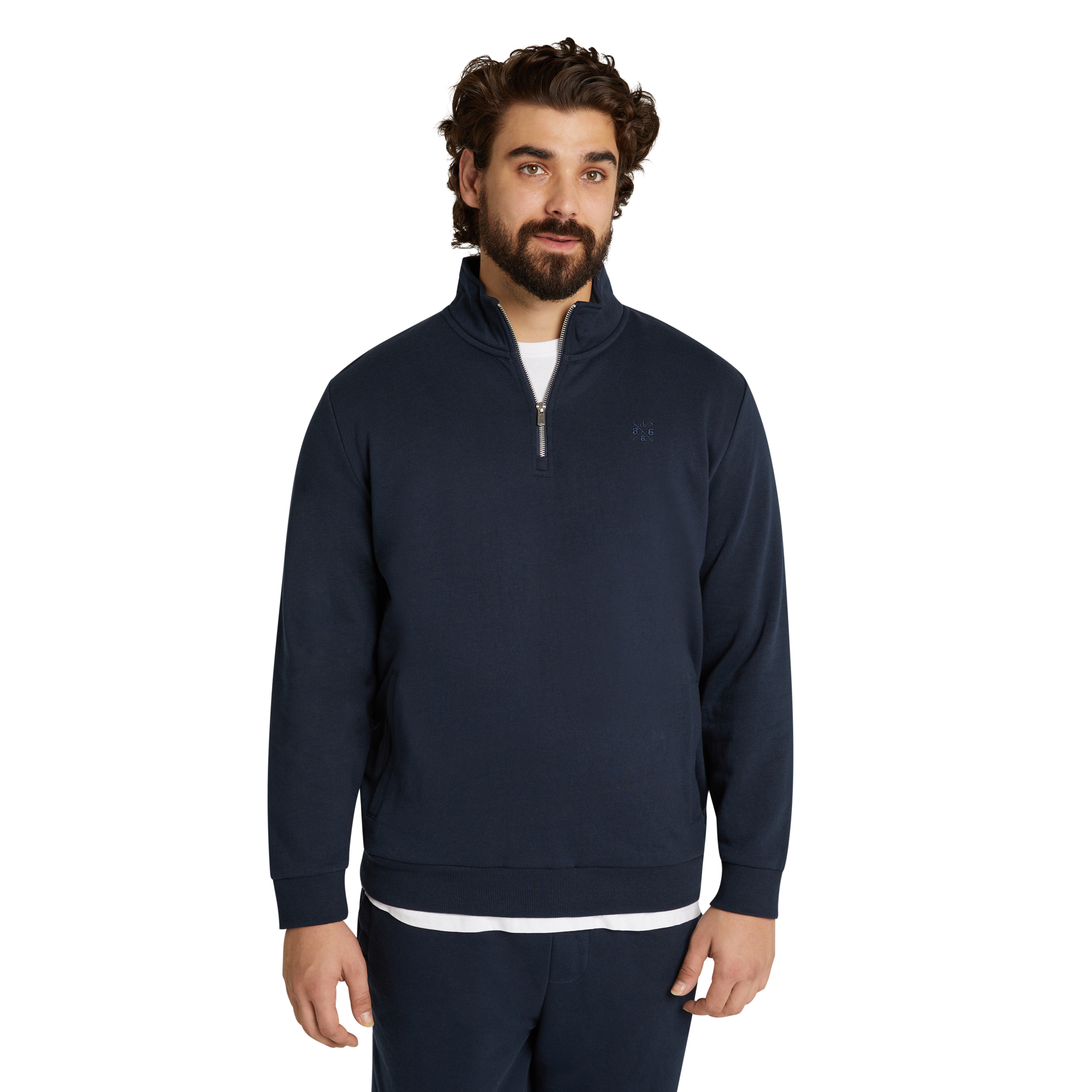 Navy Hayden Half Zip Sweat Men's Tops Johnny Bigg US