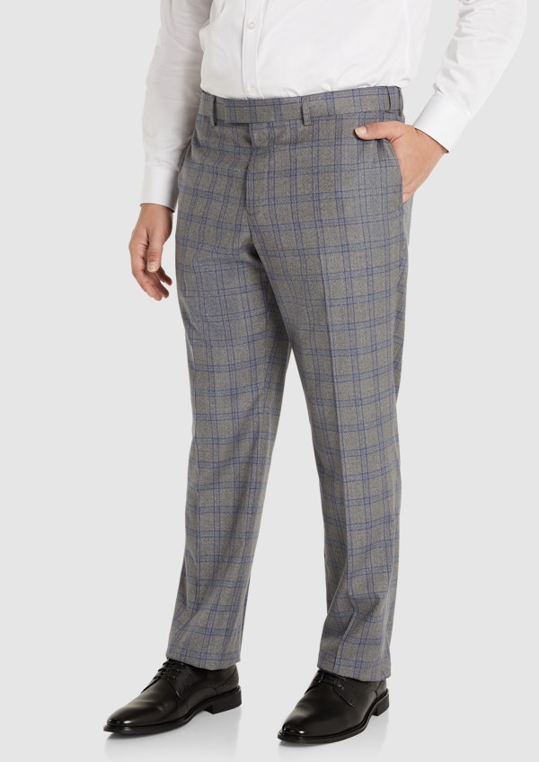 Grey Patterson Check Stretch Dress Pant