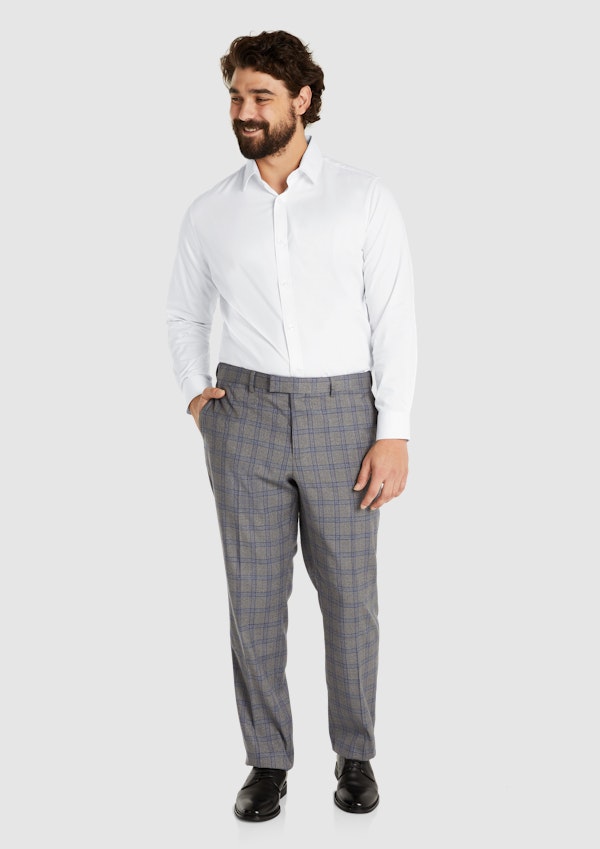 Grey Patterson Check Stretch Dress Pant