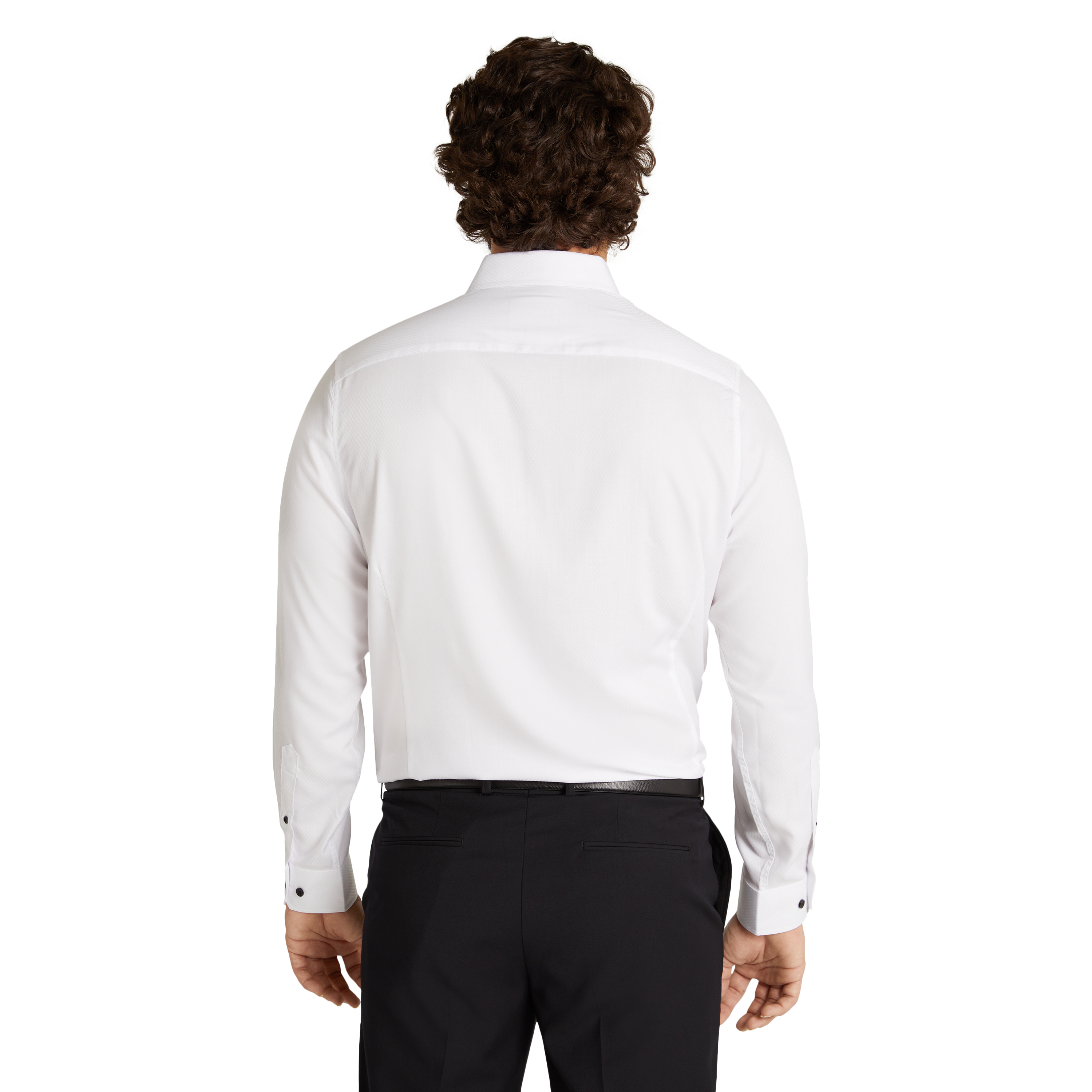 White Washington Textured Bamboo Blend Shirt