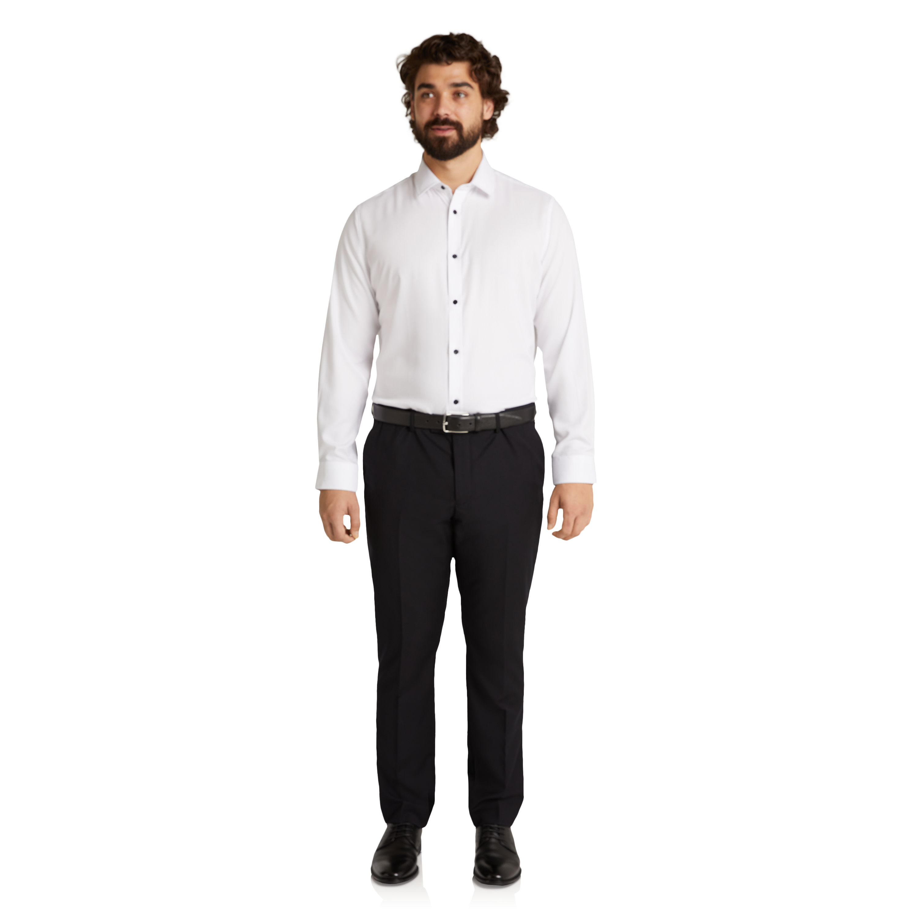 White Washington Textured Bamboo Blend Shirt