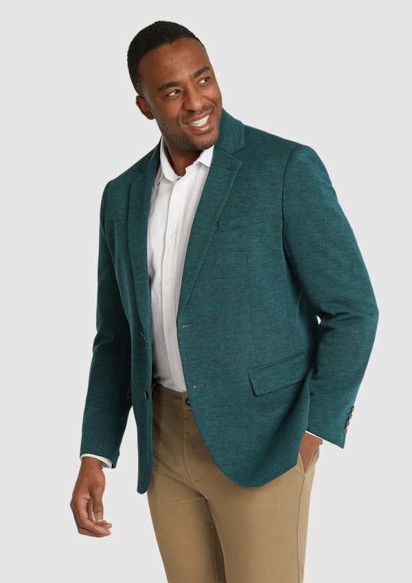 Dark Teal Wesley Textured Stretch Blazer