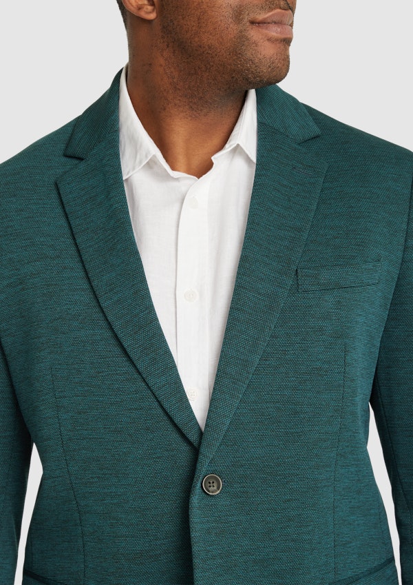 Dark Teal Wesley Textured Stretch Blazer
