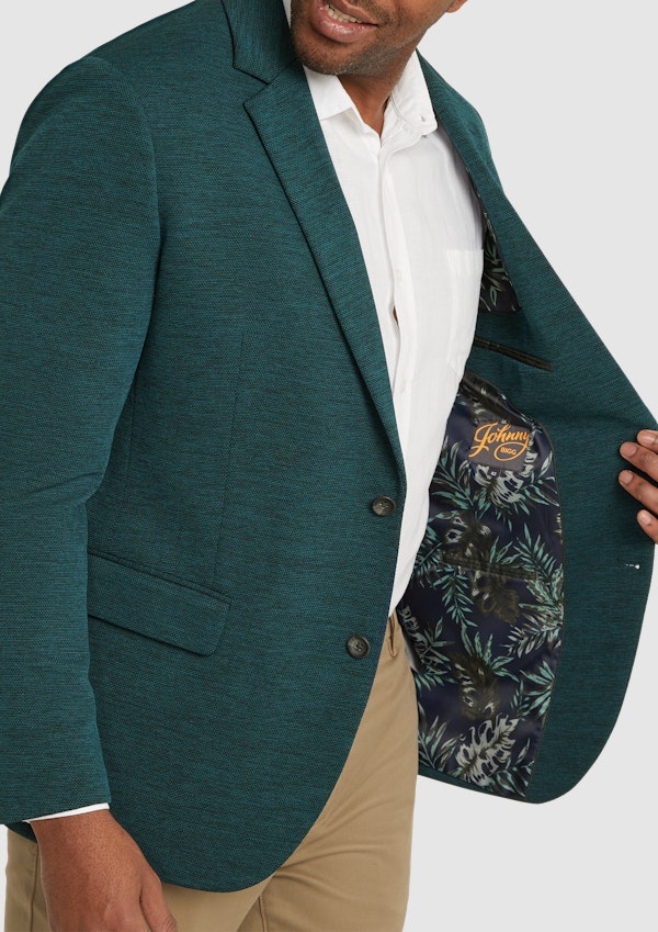 Dark Teal Wesley Textured Stretch Blazer