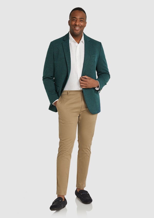 Dark Teal Wesley Textured Stretch Blazer
