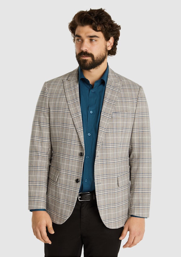 Stone checked blazer clearance