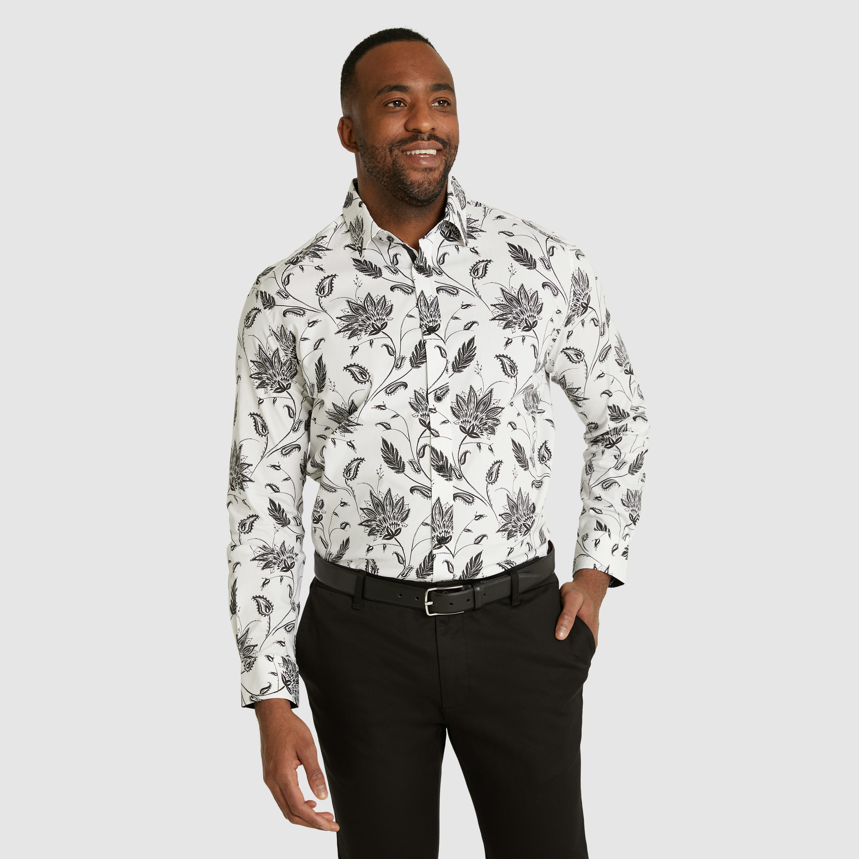 Johnny Bigg Barron Paisley Shirt In White