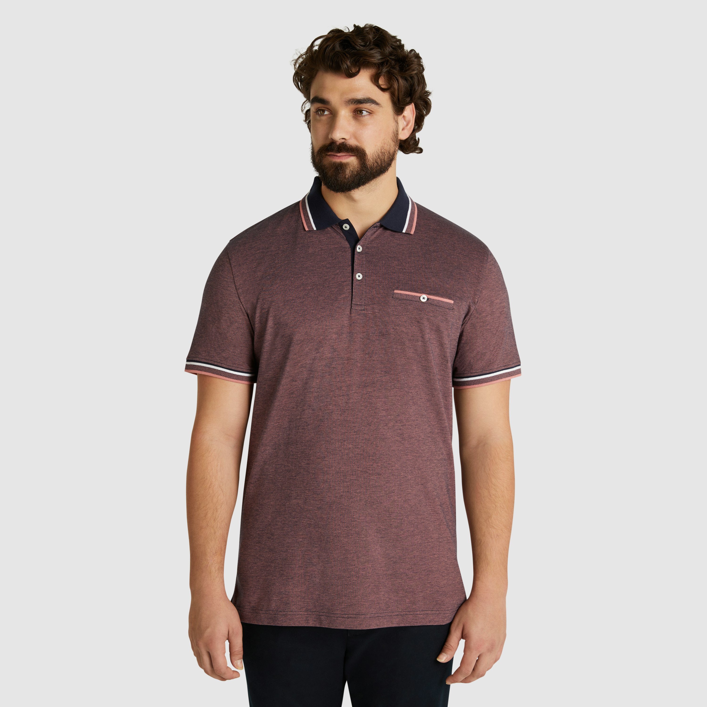 Pink Piers Birdseye Polo | Men's Tops | Johnny Bigg US