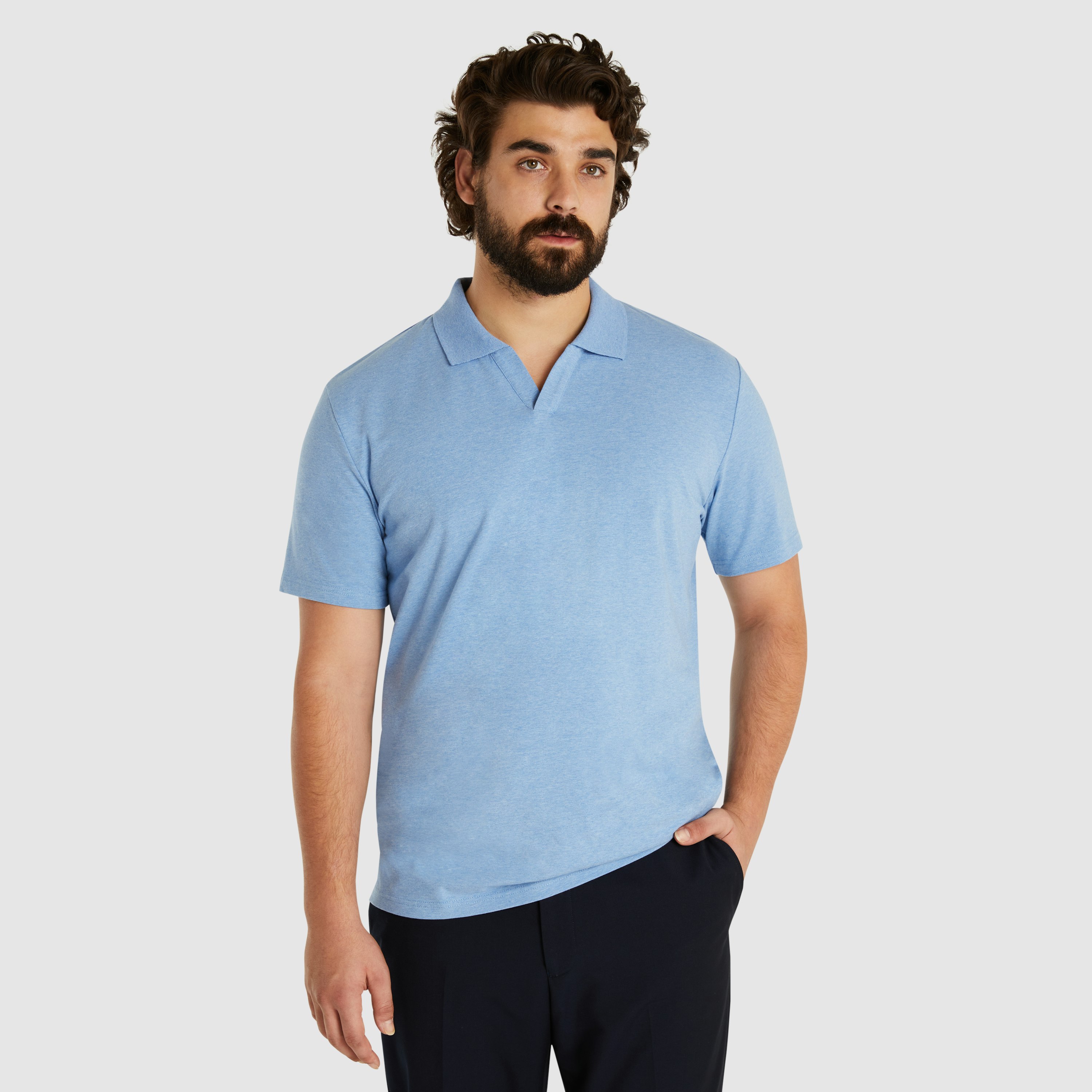 Blue Quinn Smart Polo | Men's Tops | Johnny Bigg US