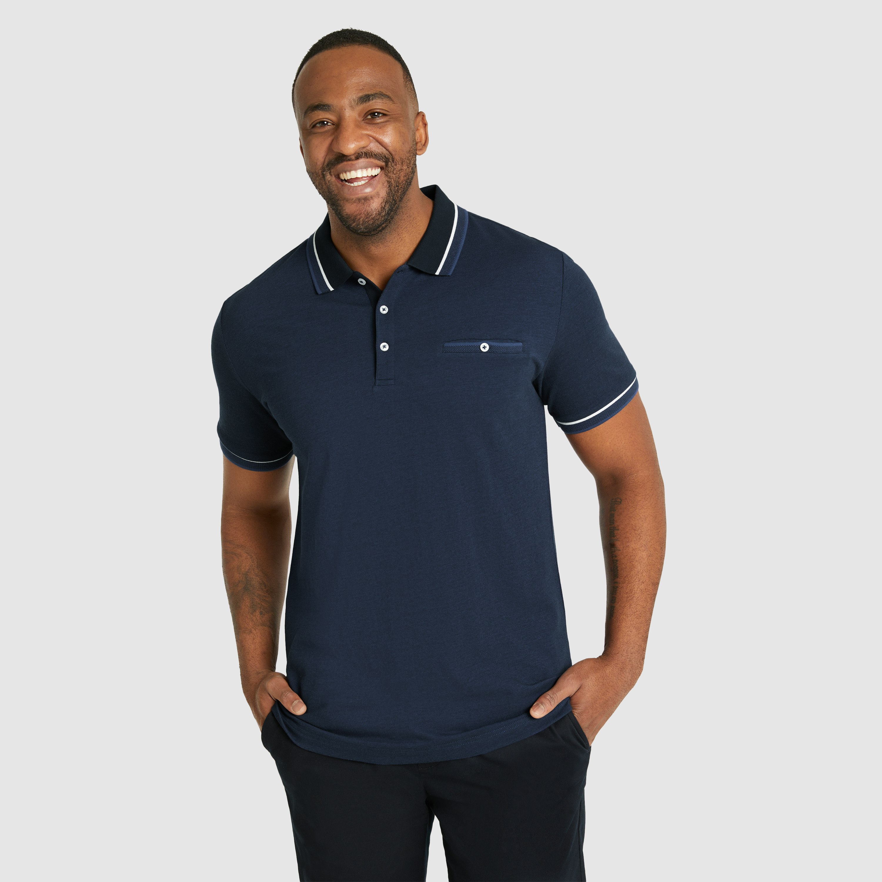 Cobalt Reese Birdseye Polo | Men's Tops | Johnny Bigg US