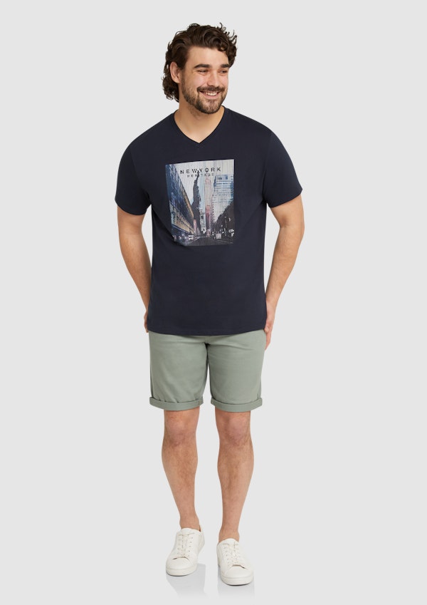 New York Heritage V Neck Tee