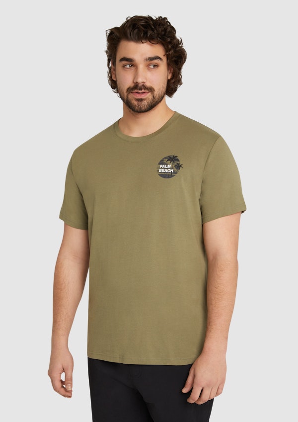 Green Palm Beach Crew Neck Tee