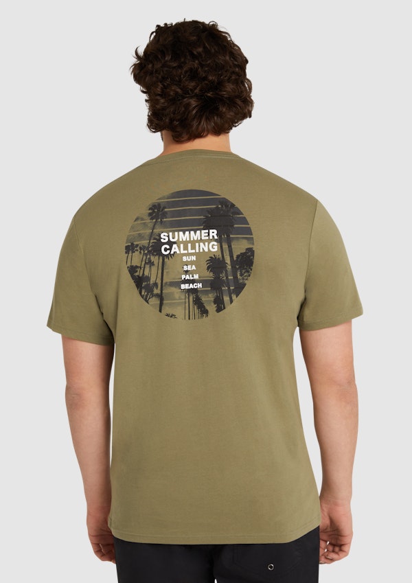 Green Palm Beach Crew Neck Tee