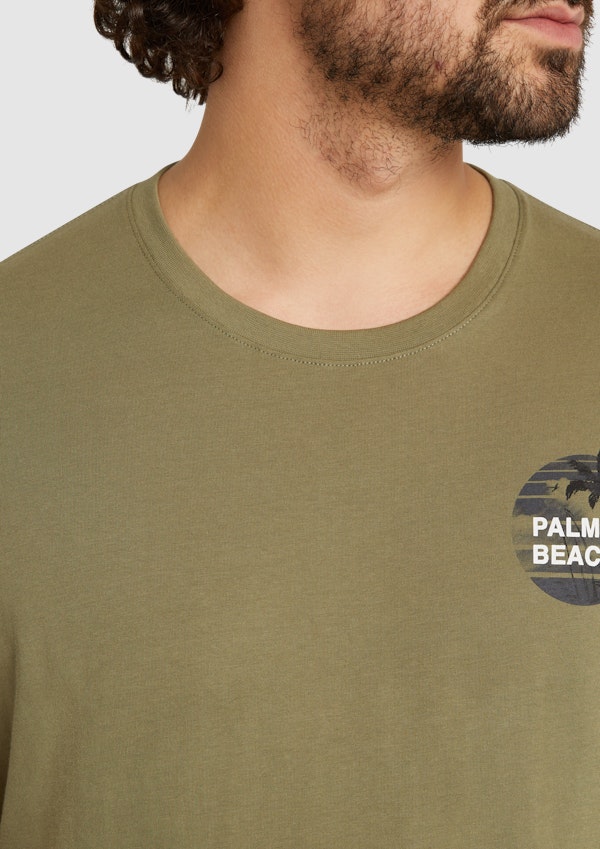 Green Palm Beach Crew Neck Tee