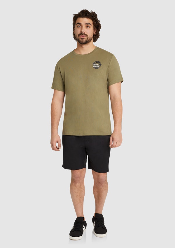 Green Palm Beach Crew Neck Tee