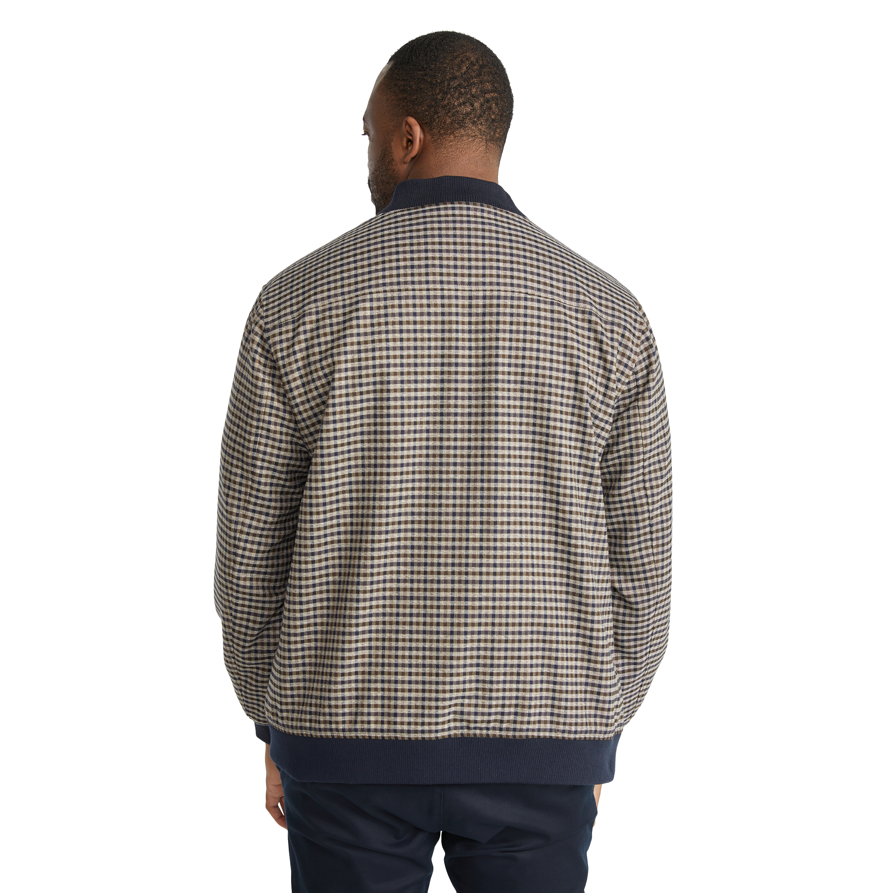 Brown Fletcher Check Bomber Jacket Men's Tops Johnny Bigg US