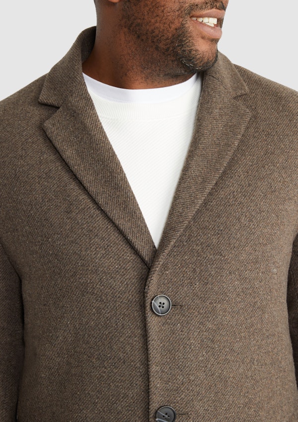 Latte Kempton Wool Overcoat