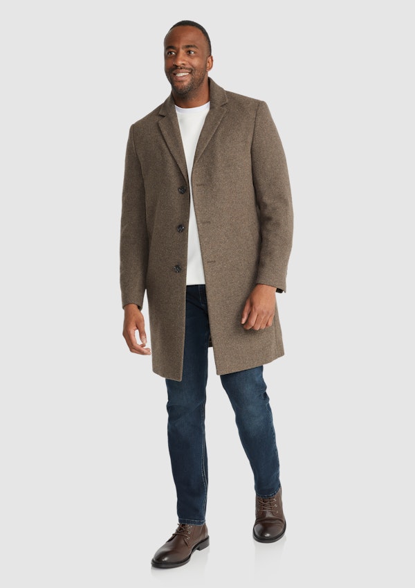 Latte Kempton Wool Overcoat
