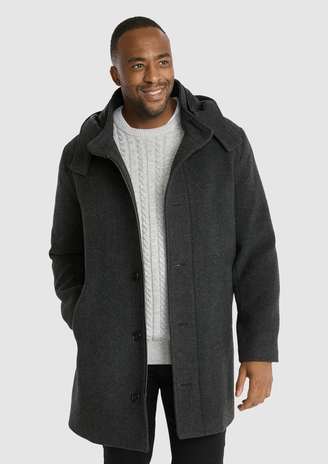 Evans Hood Overcoat
