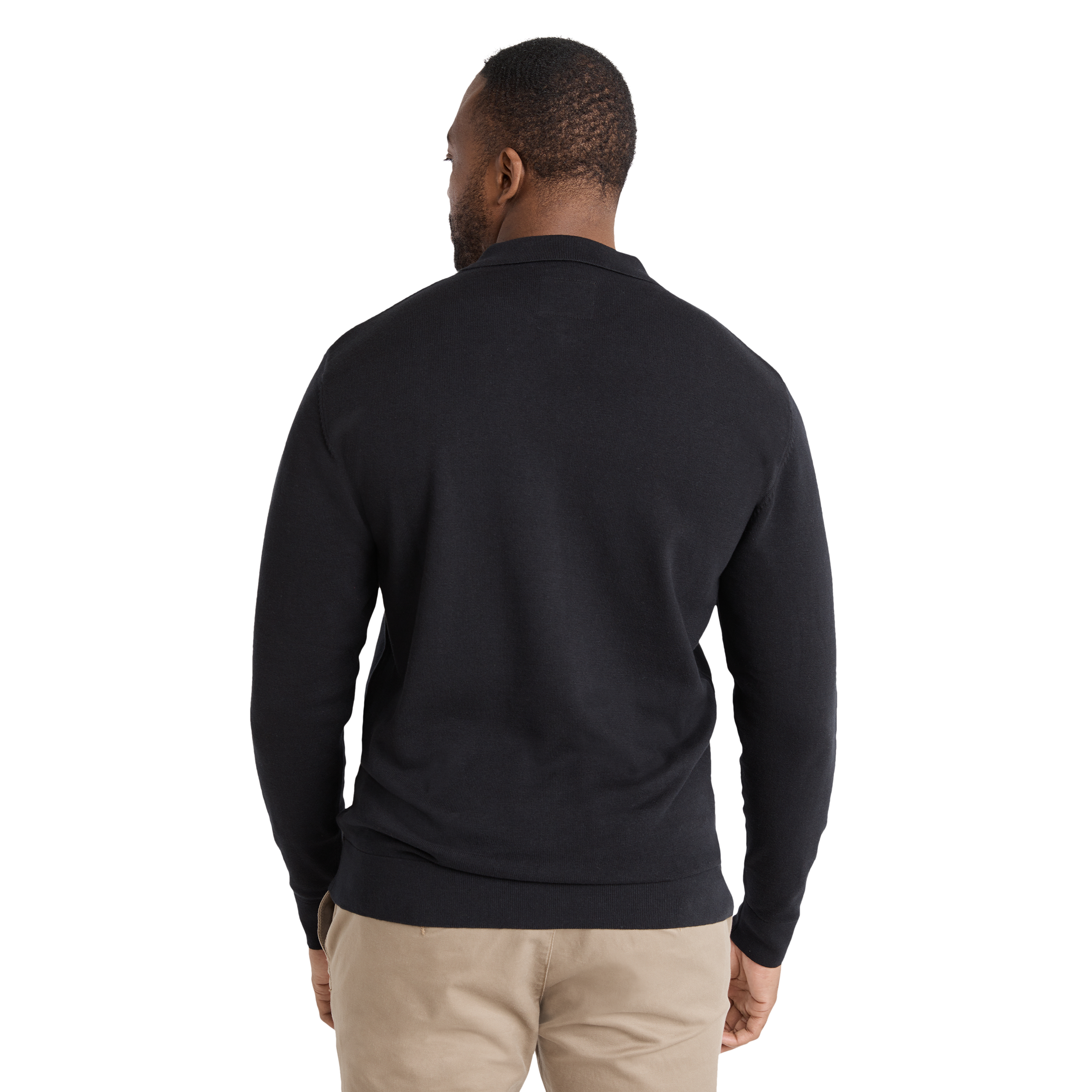 Black Braxton Splice Polo Sweater