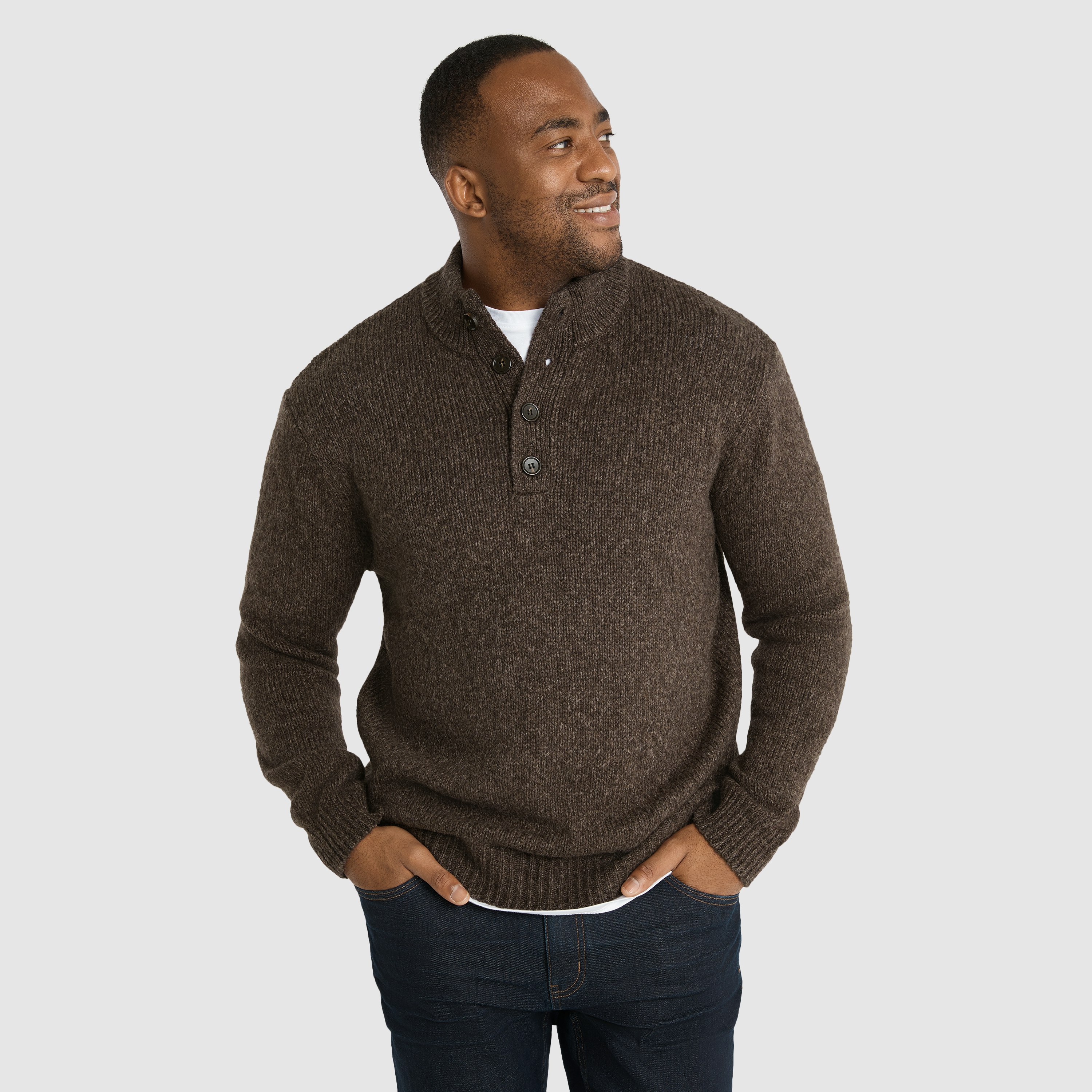 Brown Aspin Chunky Sweater | Men's Tops | Johnny Bigg US