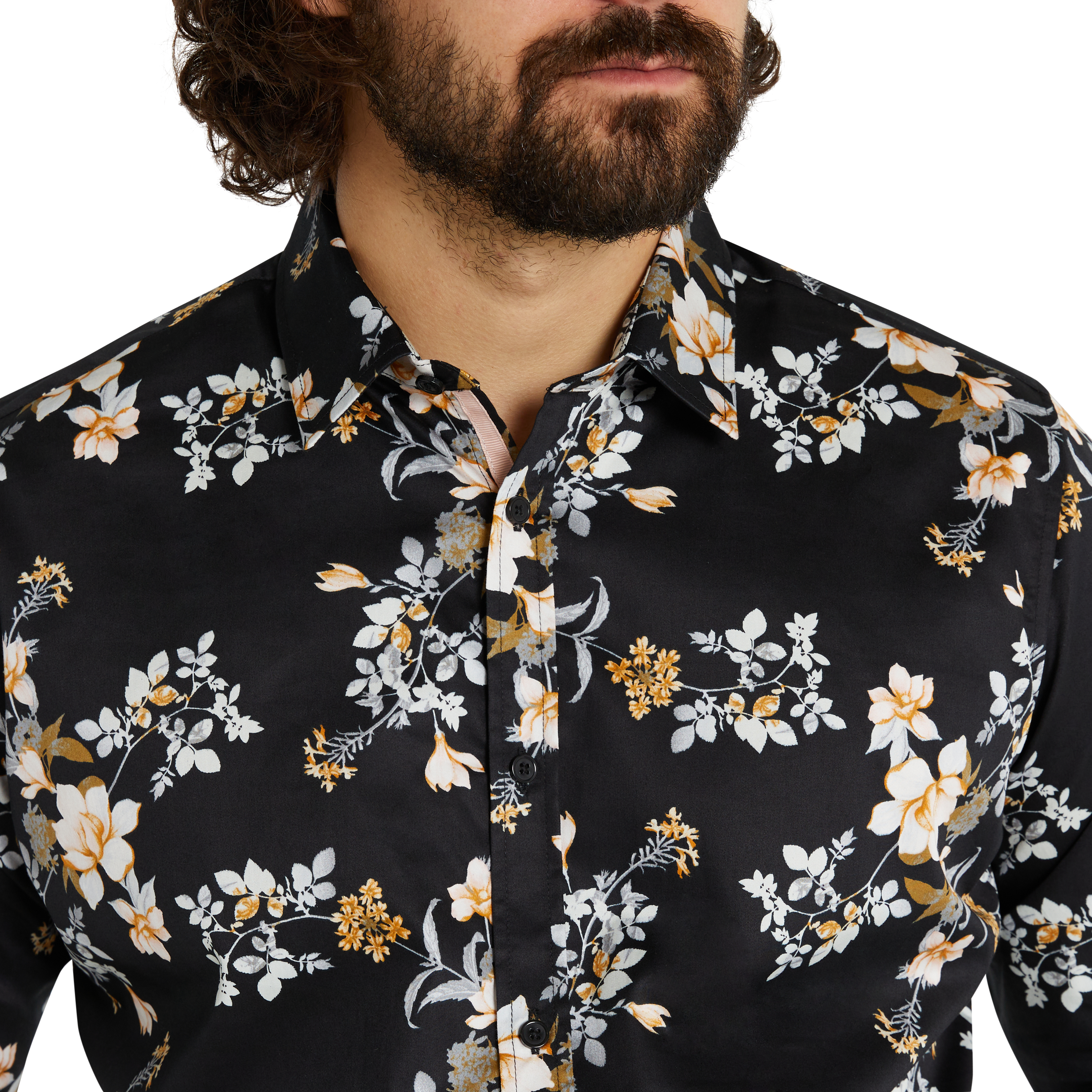black shirt floral print