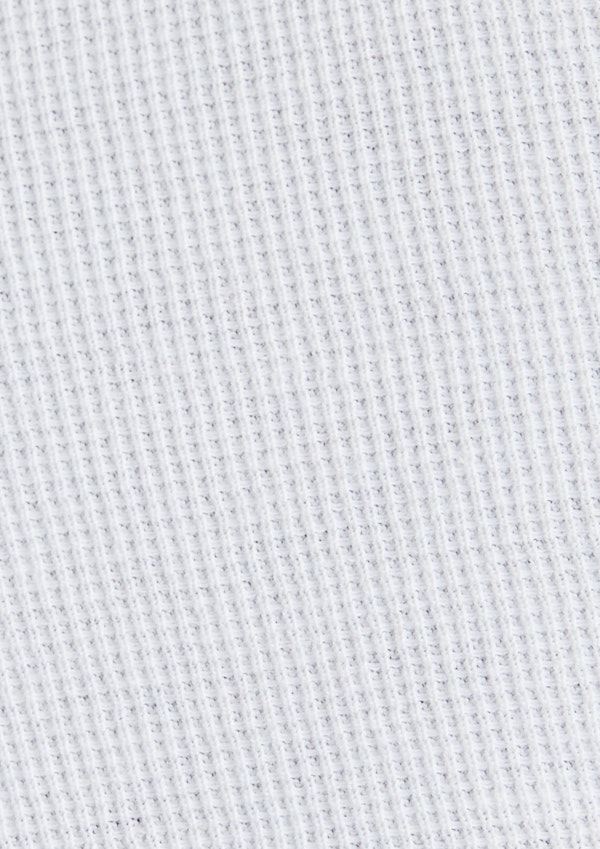 White Waffle Crew Neck Long Sleeve Top