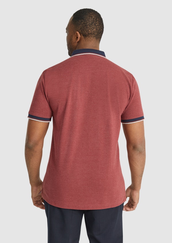 Burgundy Trent Contrast Polo