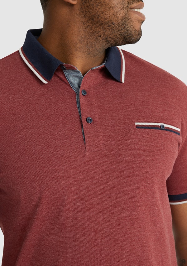 Burgundy Trent Contrast Polo