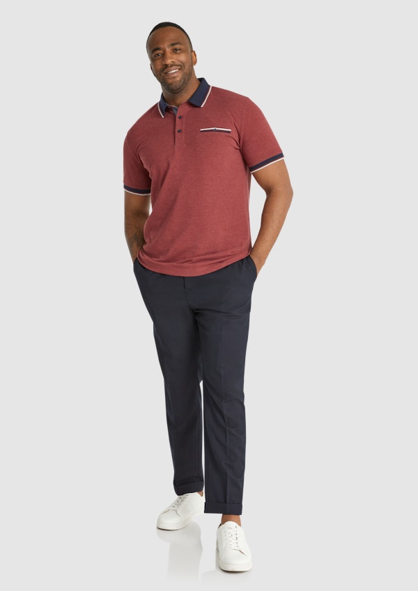 Burgundy Trent Contrast Polo