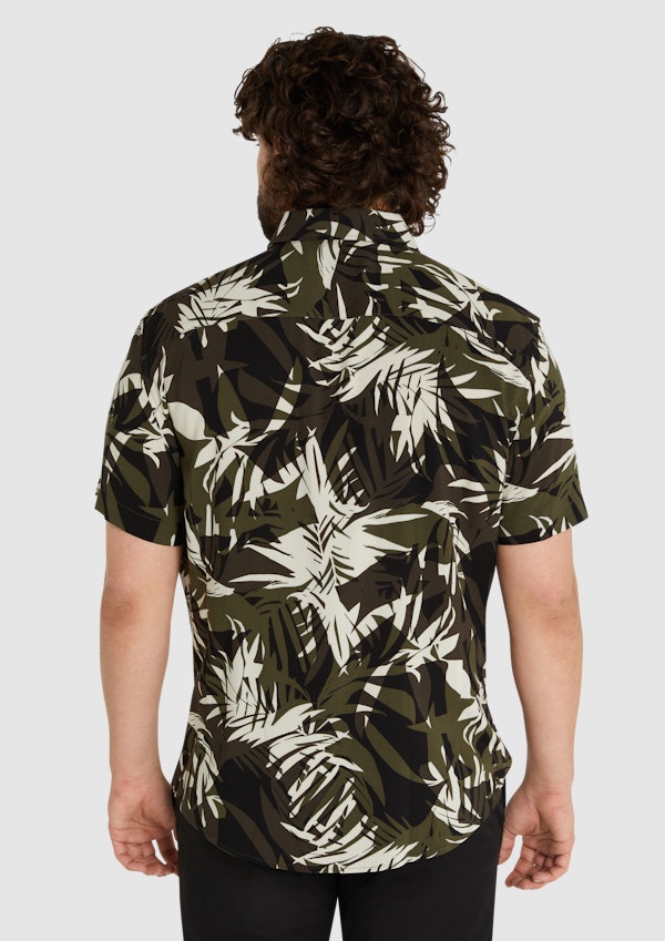 Black Rufus Tropics Print Shirt