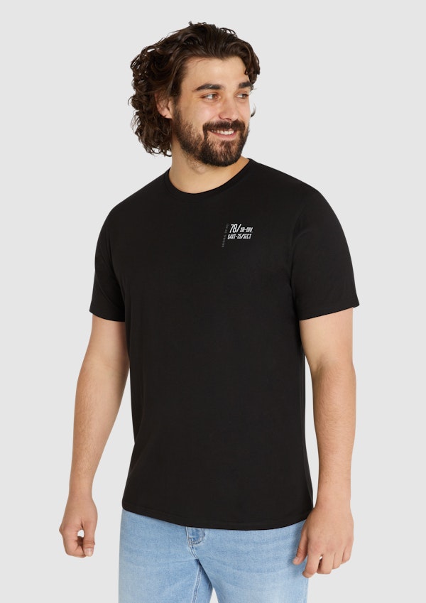 Black Unknown Horizon Crew Neck Tee