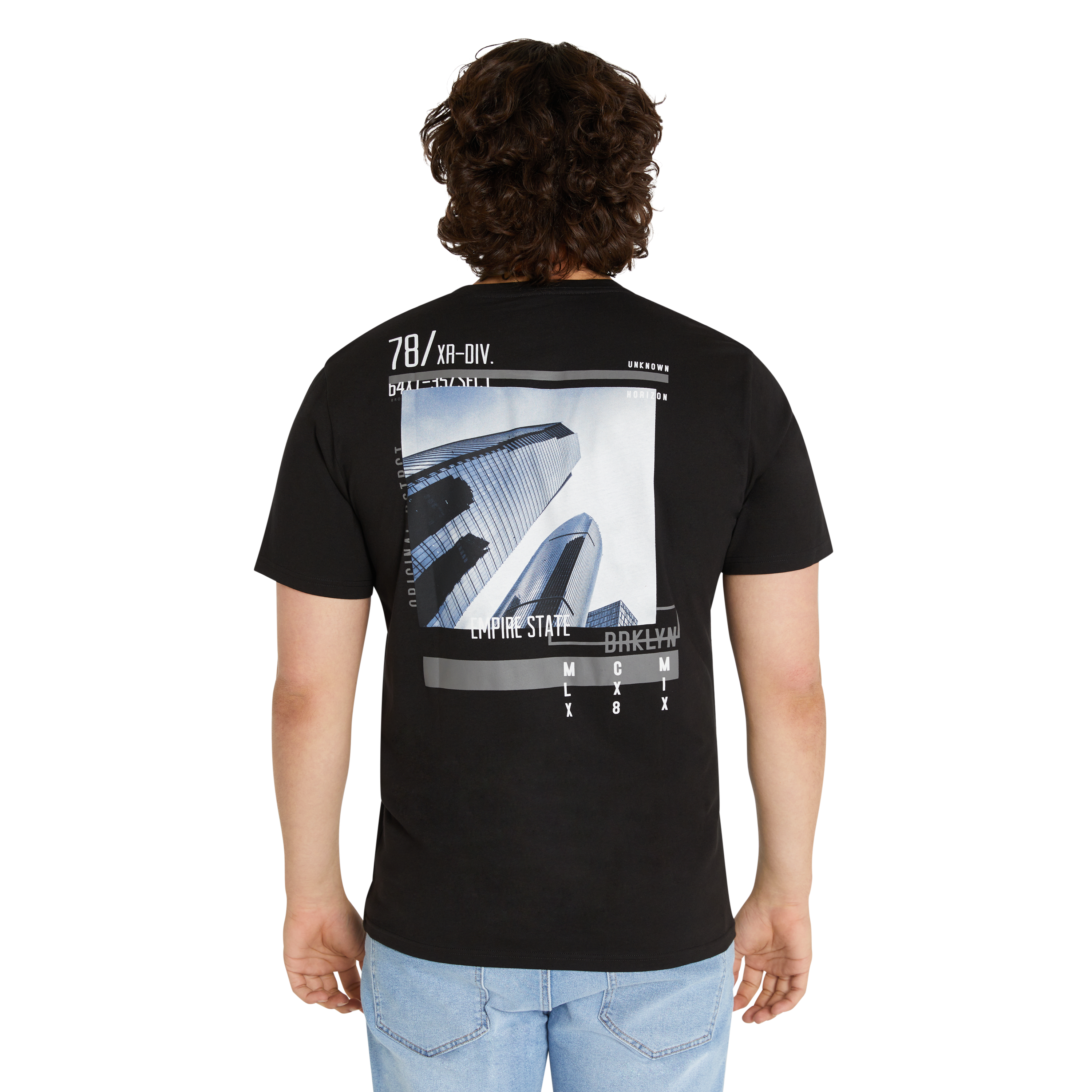 Black Unknown Horizon Crew Neck Tee