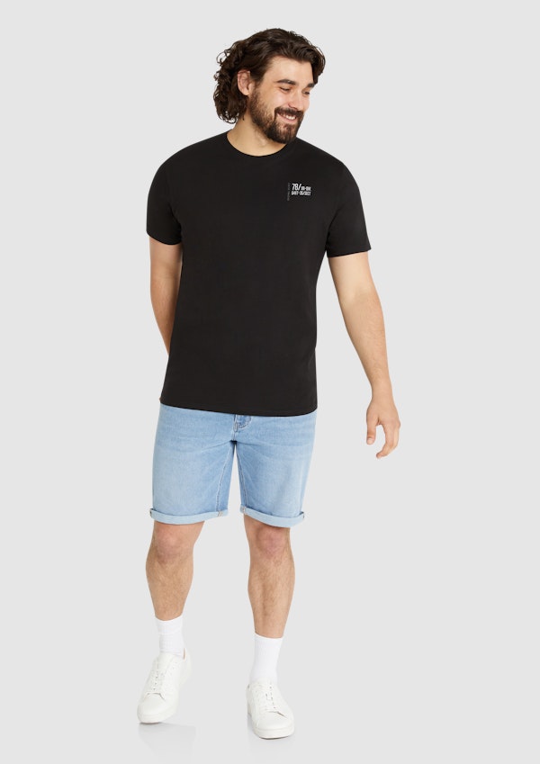 Black Unknown Horizon Crew Neck Tee