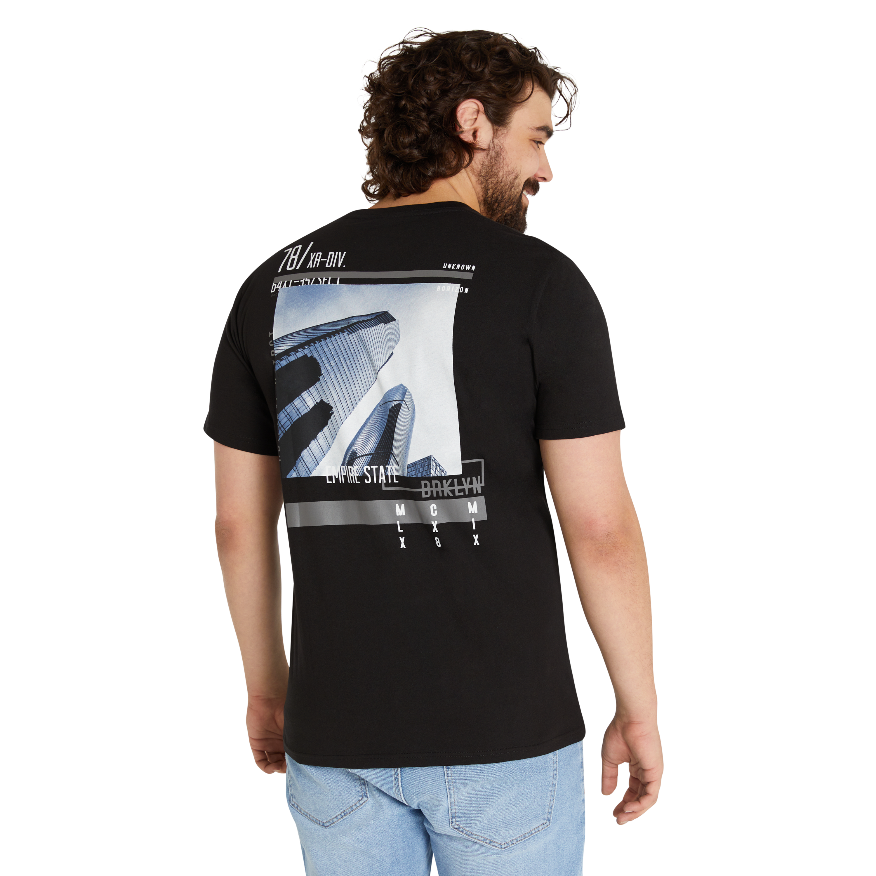 Black Unknown Horizon Crew Neck Tee